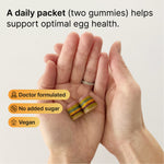 Luminary Vitamins Egg Support Gummies, showing a colorful bottle and gummies designed to promote egg health and wellness.