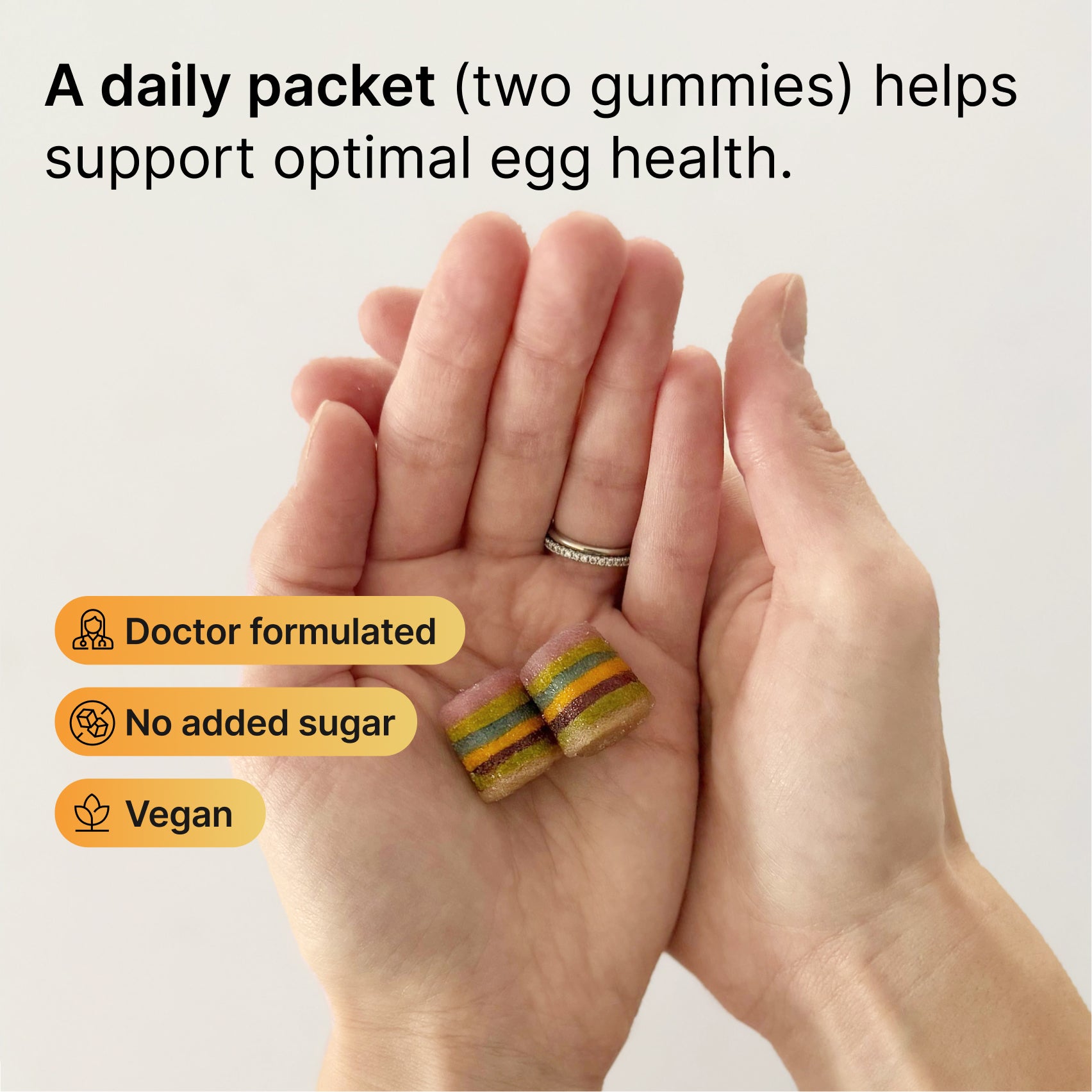Luminary Vitamins Egg Support Gummies, showing a colorful bottle and gummies designed to promote egg health and wellness.