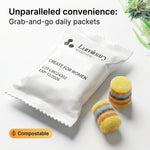 Luminary Vitamins Egg Support Gummies featuring egg-shaped supplements with colorful gummy textures for healthy egg nutrition.